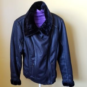 Fur lined motorcycle jacket